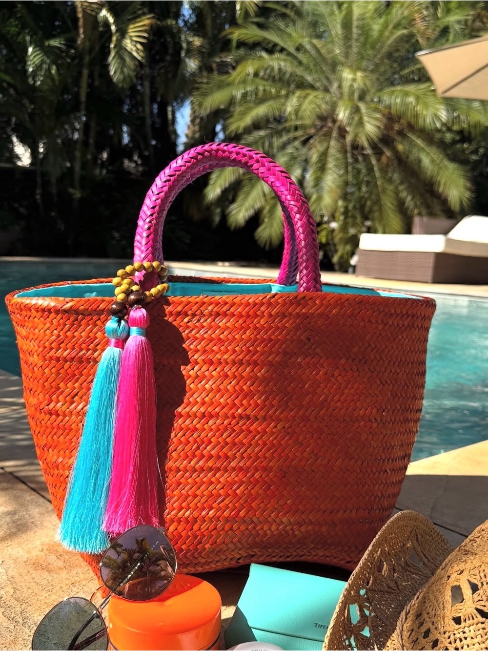 Tropical Charm Handwoven Straw Bag